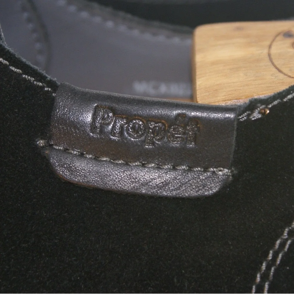 Propet Mens‎ MCX022S Black Suede Leather Oxford Lace Up Shoes Size 13 M